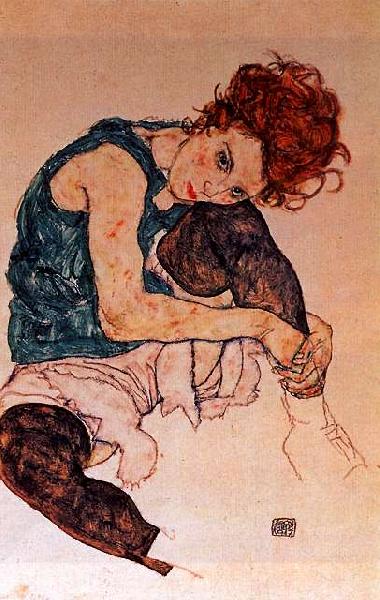 Egon Schiele Seated Woman with Bent Knee France oil painting art